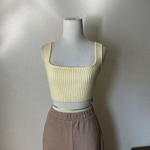 little yellow zara crop top